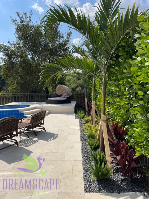 Custom pondless waterfall installed by Dreamscape Gardens in South Florida