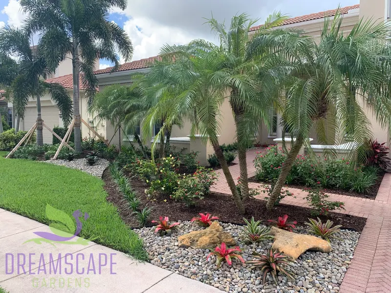 Pool landscape surround by Dreamscape Gardens — tropical planting around a South Florida luxury pool
