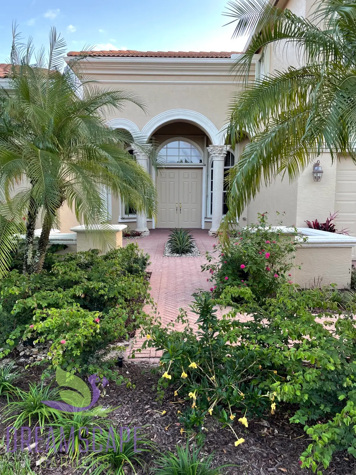 Established tropical garden three years after Dreamscape Gardens installation