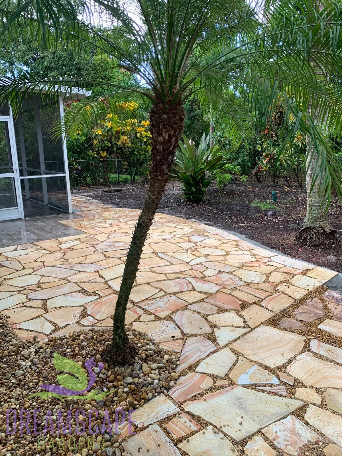 Tropical landscape installation with specimen Royal Palms — Dreamscape Gardens